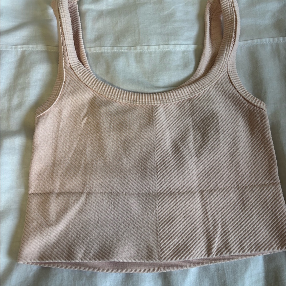 Pink Ribbed Knit Tank Top